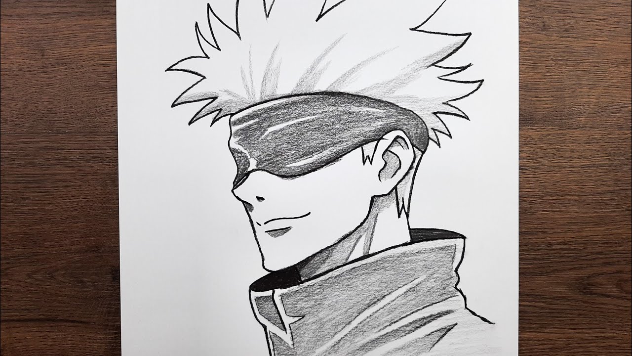 Kolay anime çizimi, Anime Gojo satoru adım adım nasıl çizilir