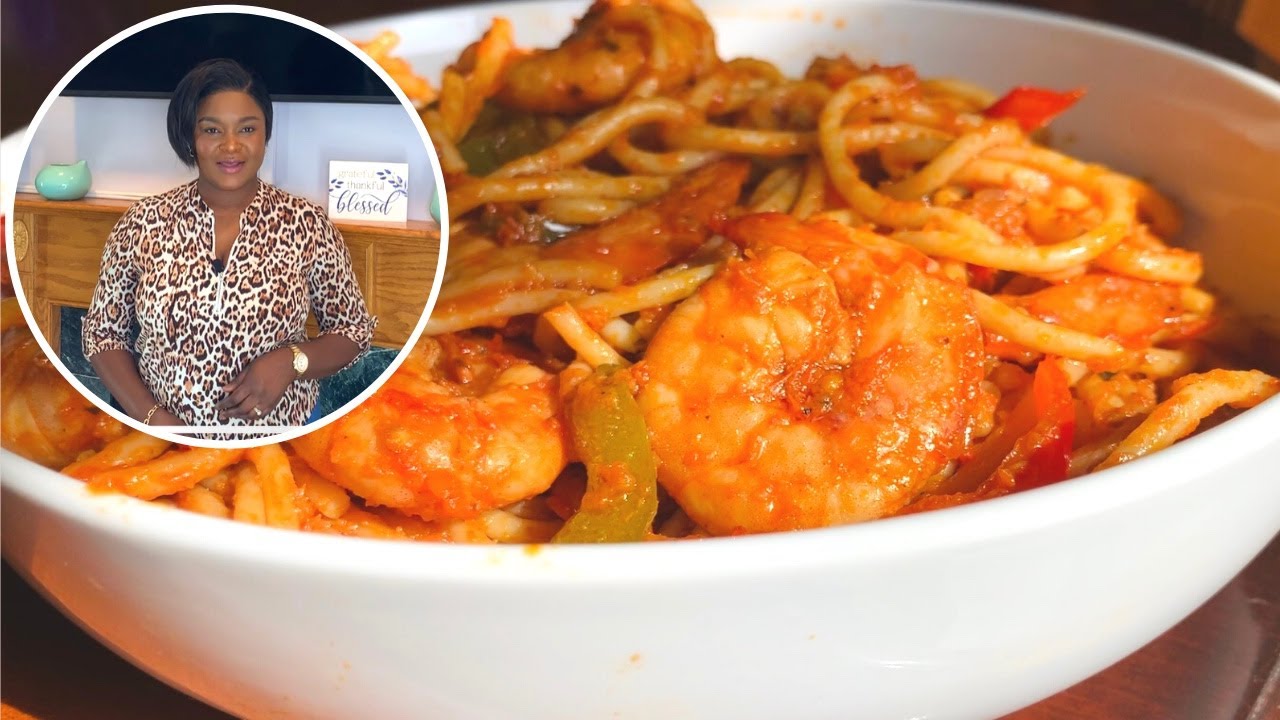 How to make Shrimp Spaghetti Stir Fry | Easy Dinner Recipe | Mansa Queen