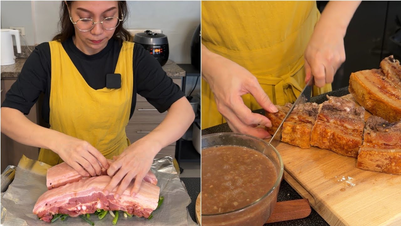 Pork belly recipe with lechon sauce