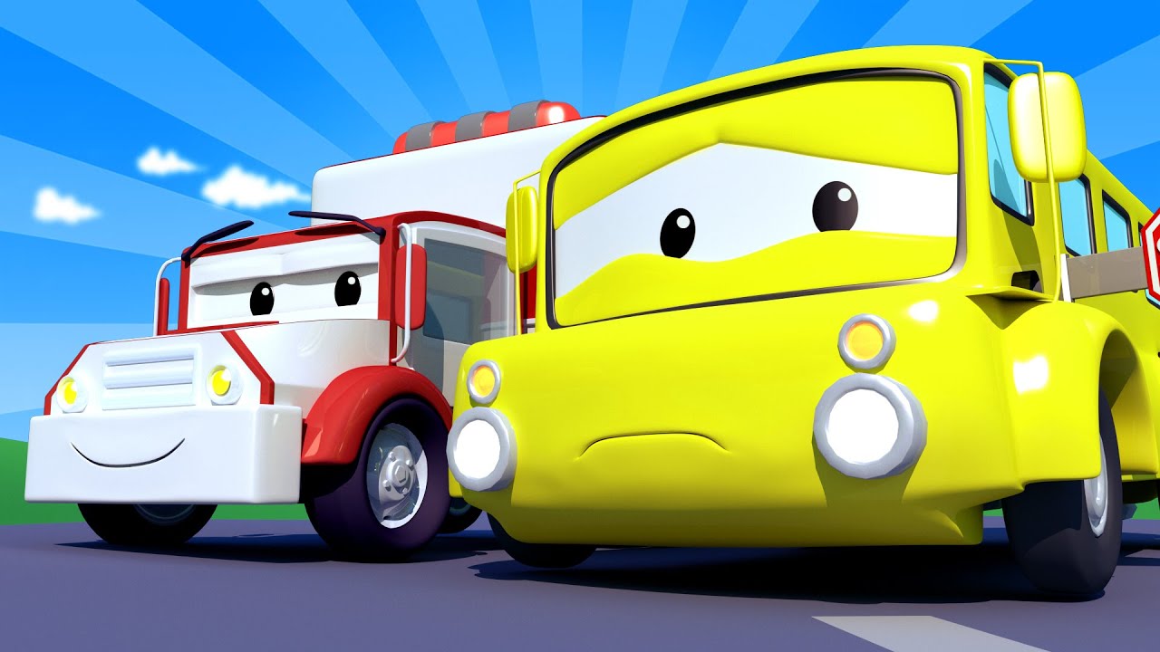 Amber the Ambulance -  Lily the BUS really is in a bad way!  - Car City ! Trucks Cartoon for kids