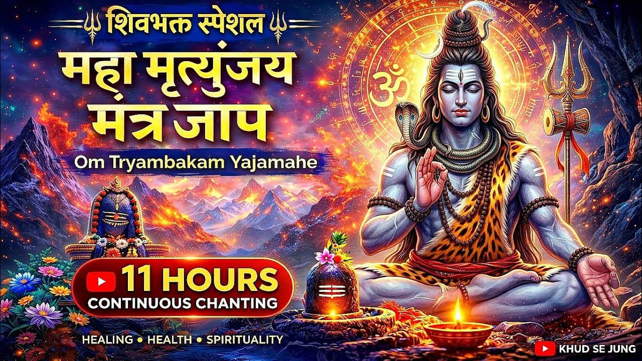 महा मृत्युंजय मंत्र जाप | Om Tryambakam Yajamahe | 11 Hours Powerful Shiva Mantra | हर हर महादेव 🔱