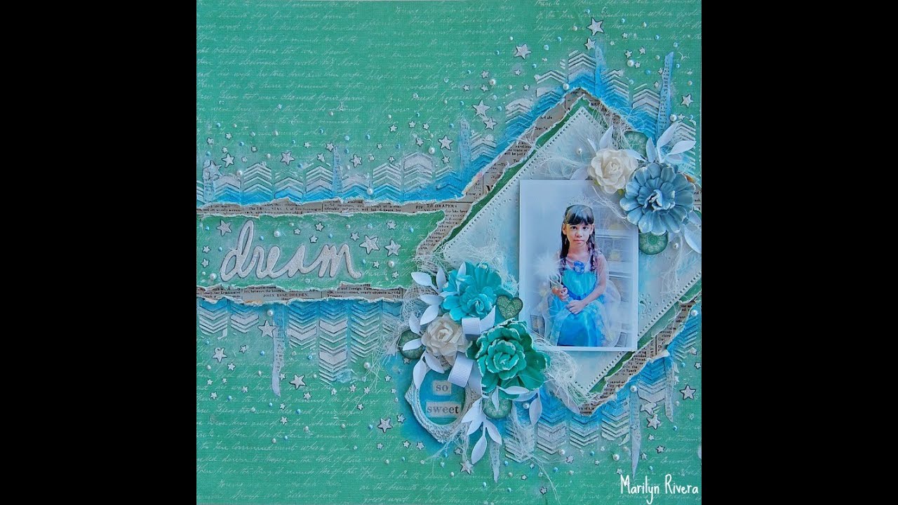 Shabby Chic & Mix Media scrapbooking layout- 