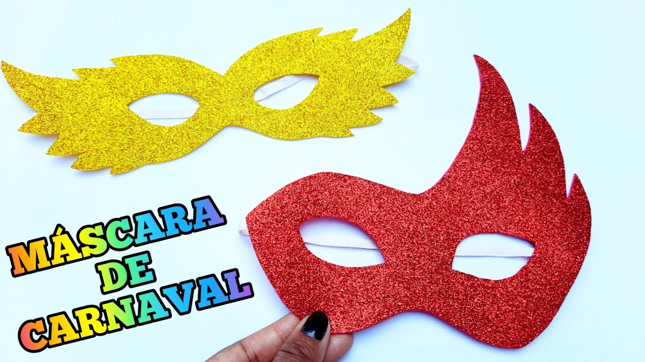 Como fazer MÁSCARA DE CARNAVAL | MÁSCARA EM EVA ❤ Hellen Chagas