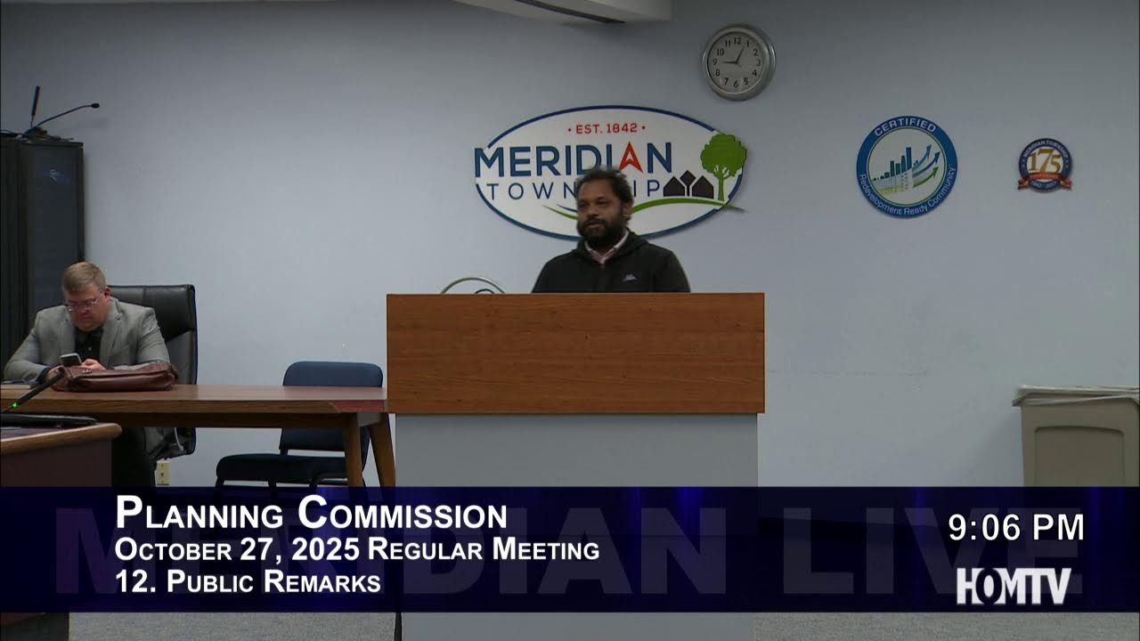 Meridian Township Planning Commission Meeting - October 27, 2025