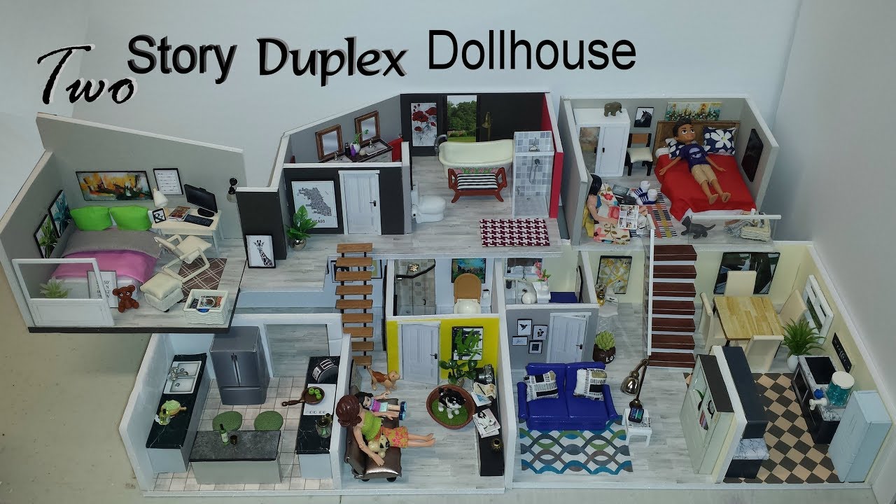 DIY Miniature Two Story Duplex Dollhouse