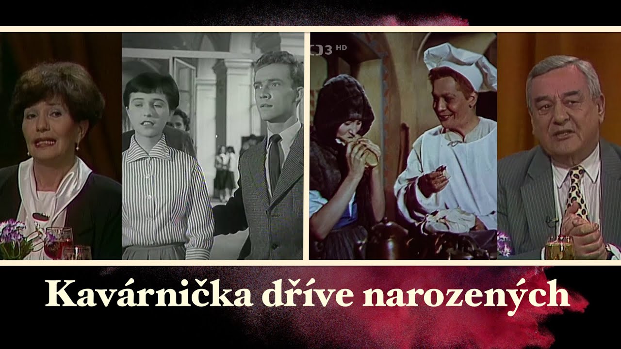 Kavárnička dříve narozených ❖ J. Panýrková, J. Vinklář a J. Čmehil (1995)