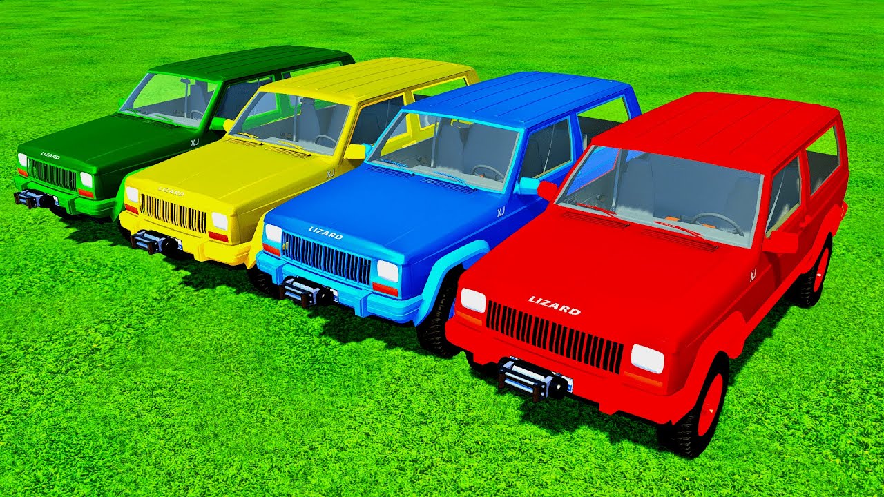 colorful lizard cars with color garage - Farming Simulator 22