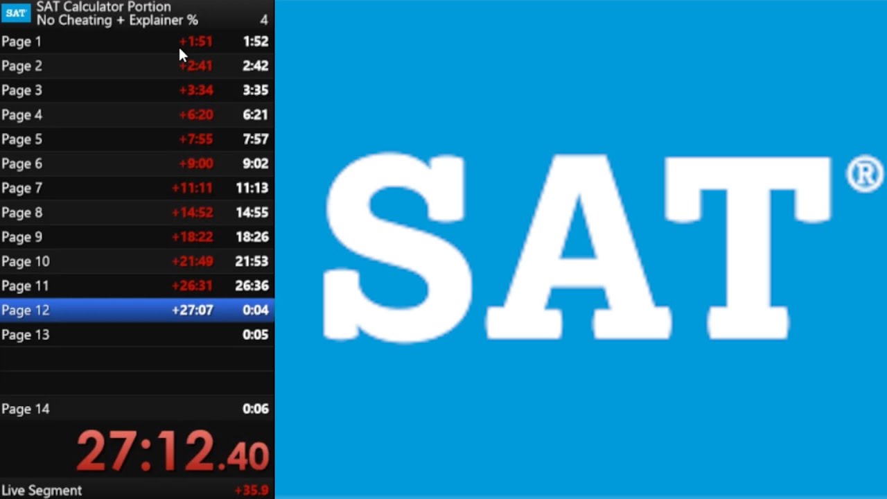 SAT Speedrun - Math - No Cheating + Explainer%