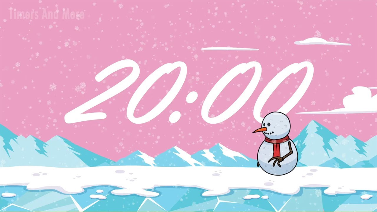 20 Minute Timer Snowman [🎵 WITH MUSIC 🎵]