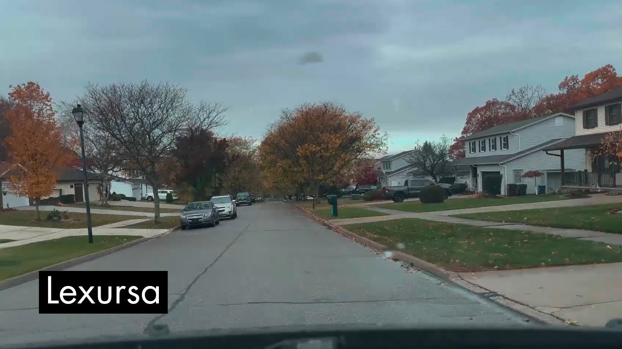 A Rainy Autumn Drive Through the Suburbs