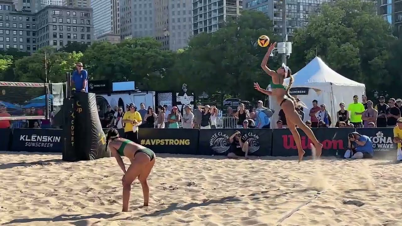 Melissa Humana-Paredes Brandie Wilkerson v Brook Bauer Tina Graudina | #beachvolleyball #ericcam