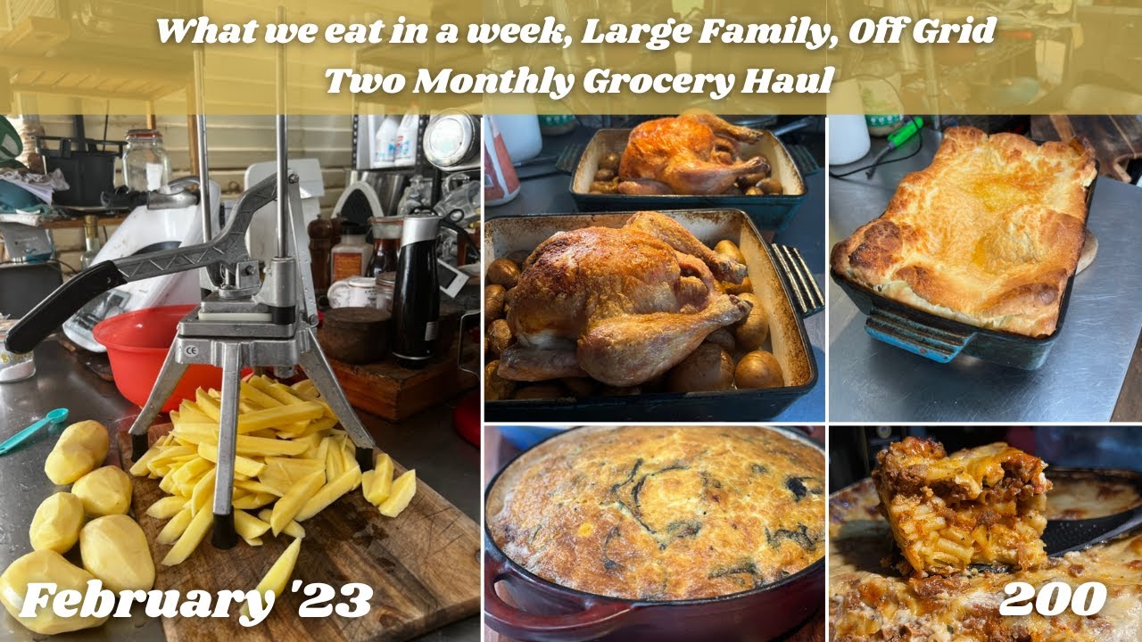 What we eat in a week | Last week of 2 monthly grocery haul | Large Family | Off Grid Australia 200