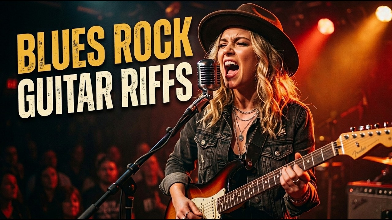 Janis Joplin, ZZ Top, Led Zeppelin, SRV, Eric Clapton Power Blues Rock Guitar Riffs & Powerful Vocal