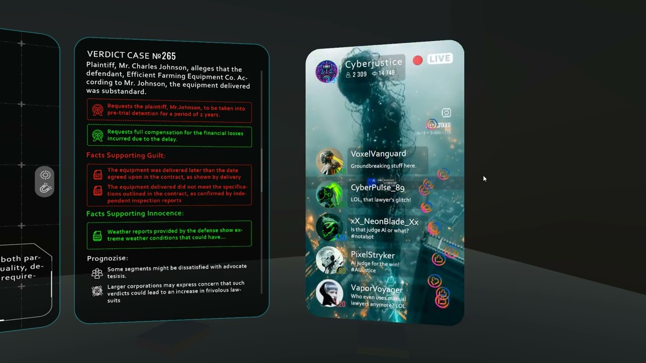 Cyberjustice UI stream prototype