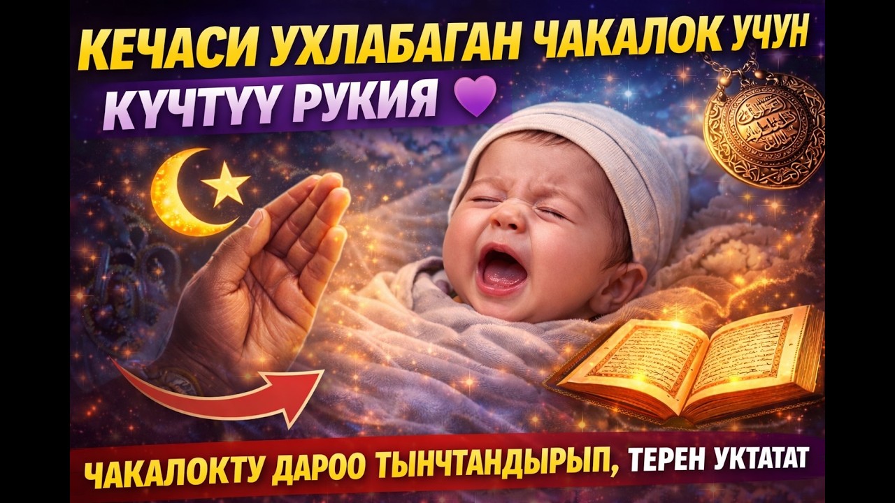 КЕЧАСИ УХЛАБАГАН ЧАКАЛОК ҮЧҮН КҮЧТҮҮ РУКИЯ 💜 ЧАКАЛОКТУ ДАРОО ТЫНЧТАНДЫРЫП, ТЕРЕҢ УКТАТАТ