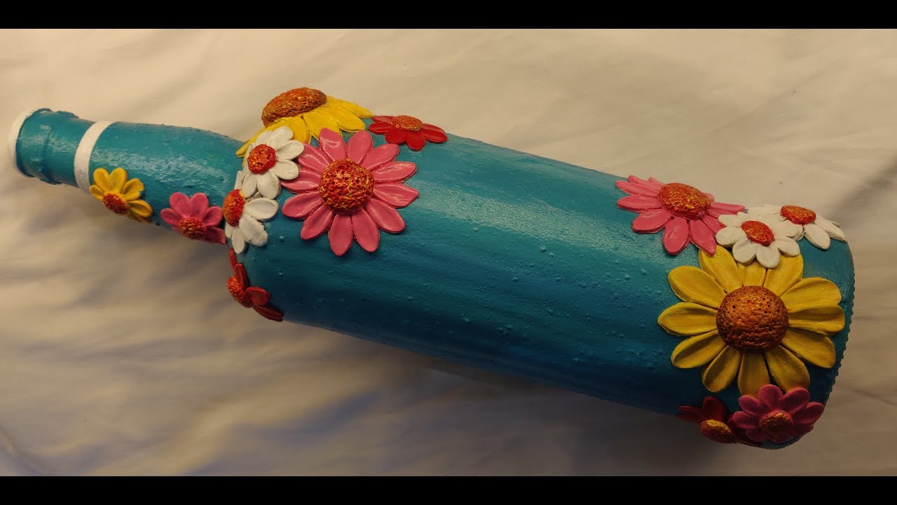 bottle painting | clay art | best out of waste | decoration ideas
