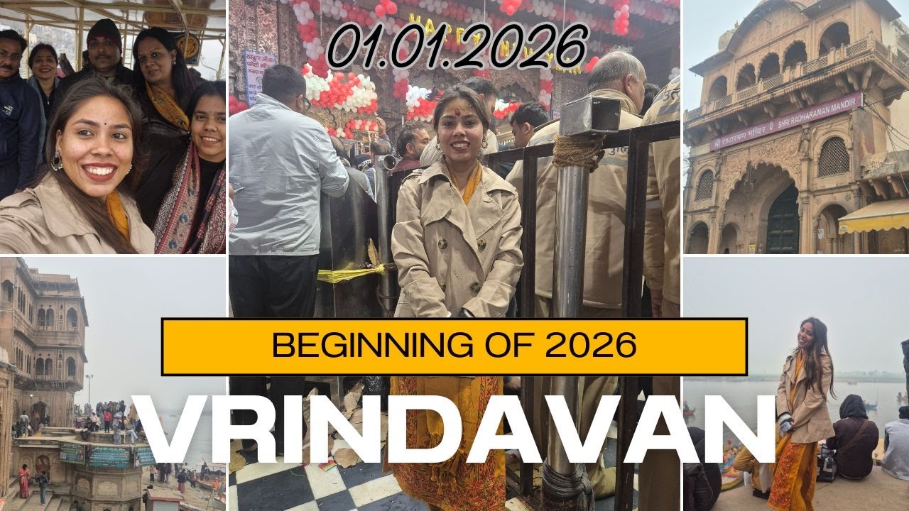New Year, New Peace - Vrindavan🌸🦚 || Vanshika Mathur Lifestyle✨️ || #vrindavan #newyear #travelvlog🧿