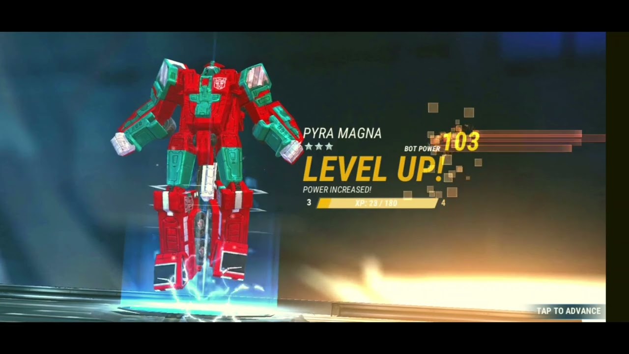 Transformers: Earth Wars pyra magna level 1 to 10 upgrade