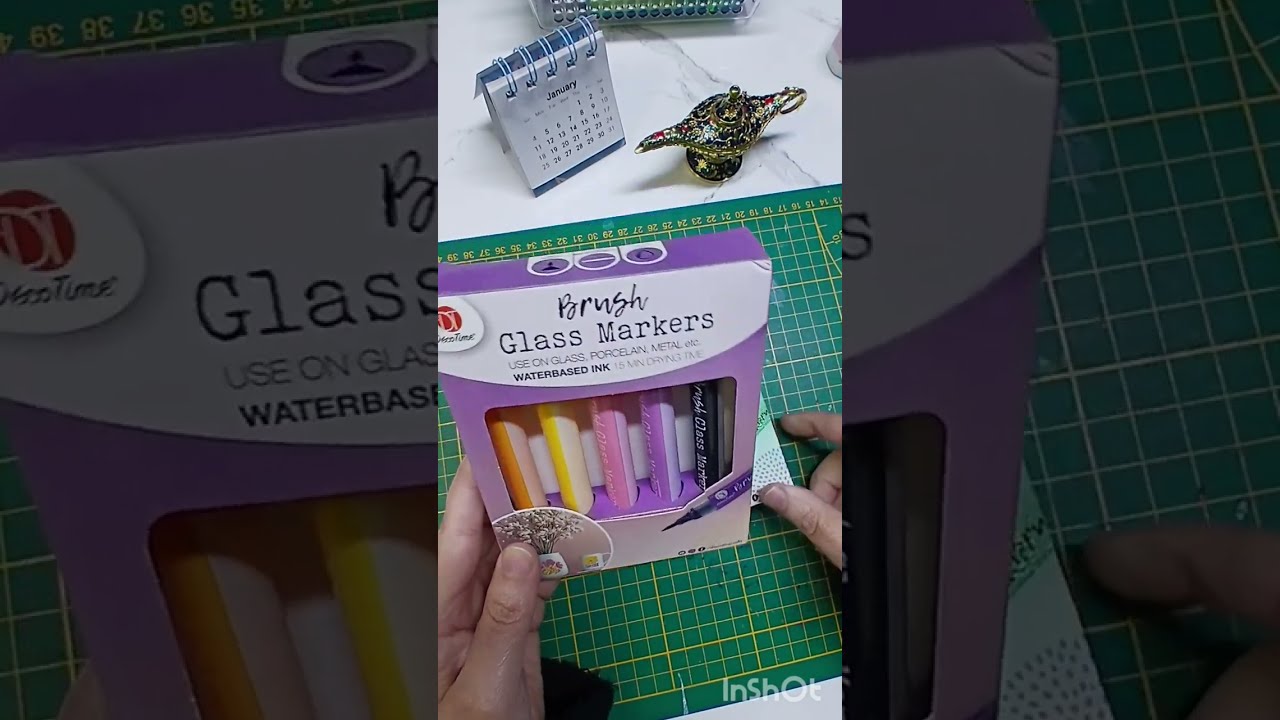 Comment utiliser glass markers brush de chez action /asmr/idée décorer pot de yaourt 