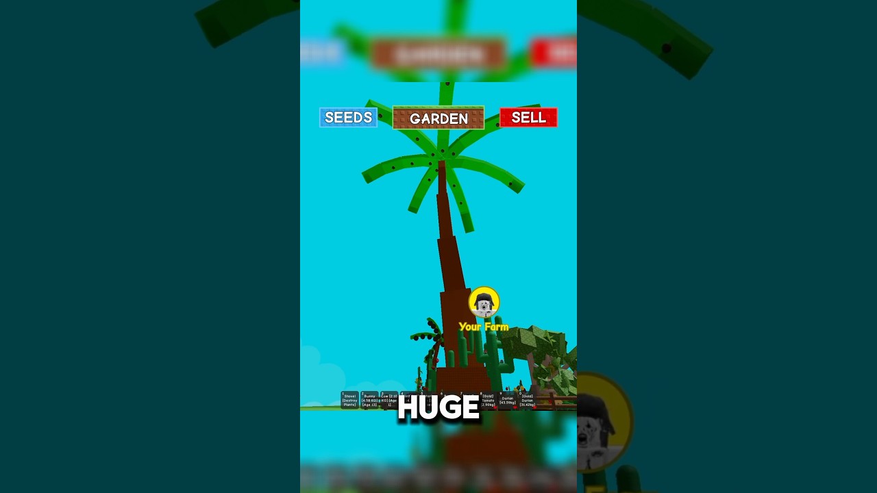 ОГРОМНОЕ кокосовое дерево в Grow A Garden Roblox 
