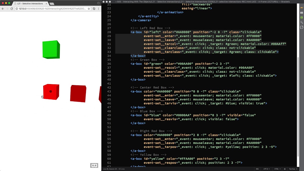 Selective Intersections (A-Frame Tutorial - WebVR)
