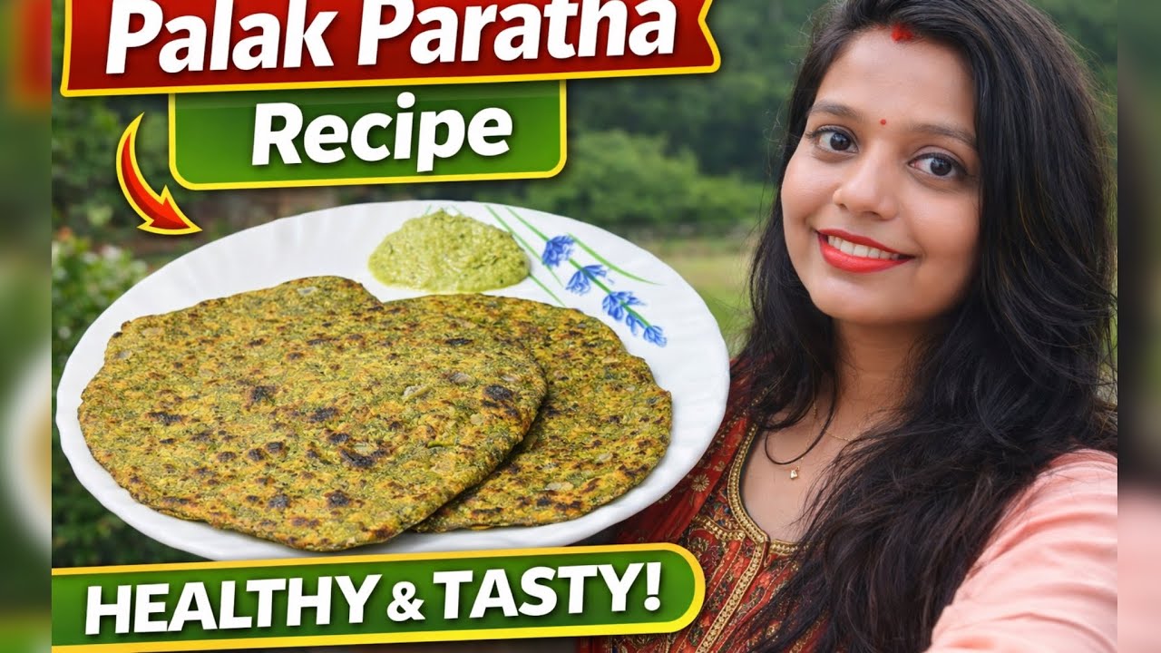 “Soft & Healthy Palak Paratha | Breakfast/Lunch Tiffin Recipe | Iron Rich Spinach Paratha 