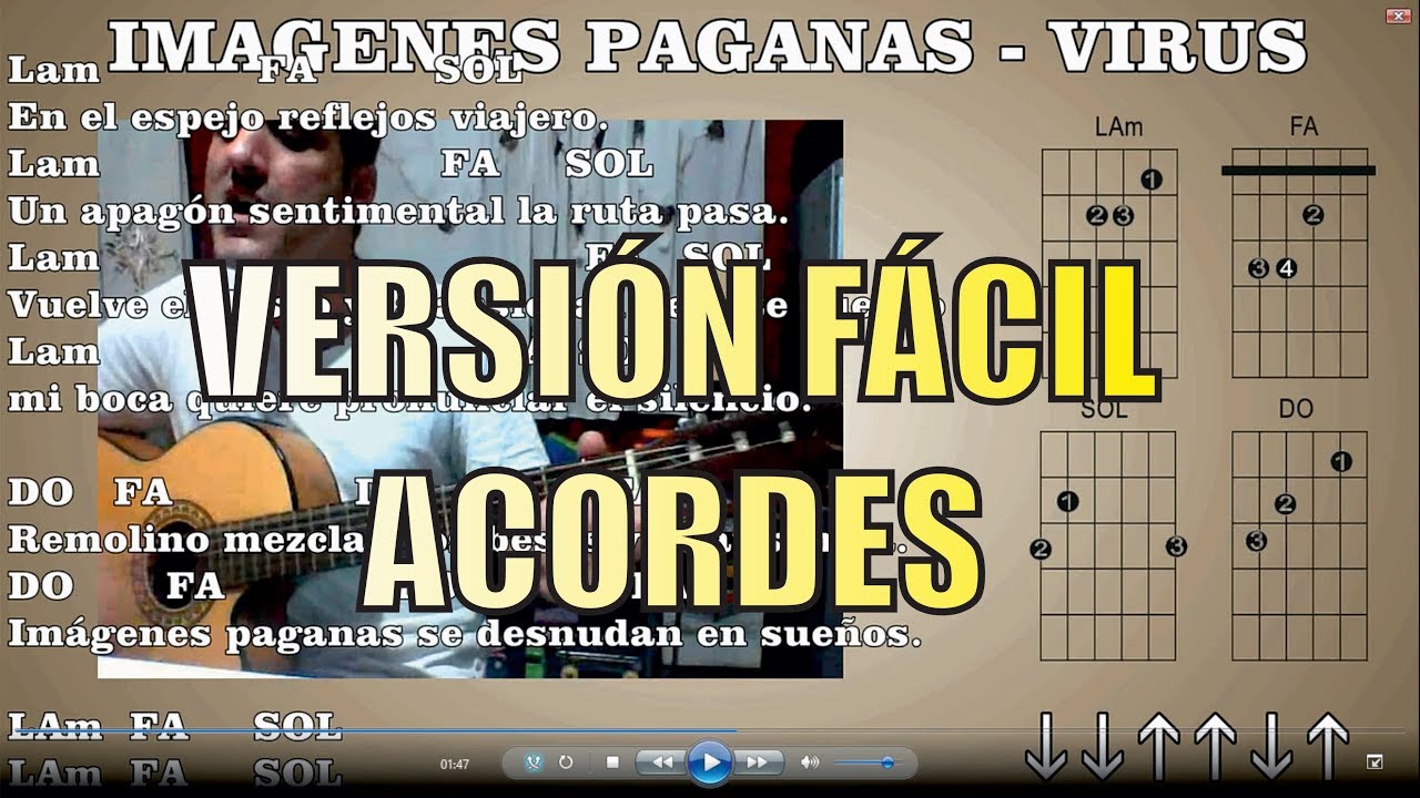 Como tocar Imagenes paganas en guitarra (Letra y acordes)