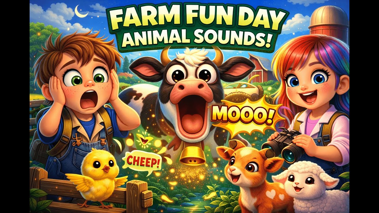 Farm Fun Day – Baby Animals & Sounds 🐮🐥: Funny Cow Moo!