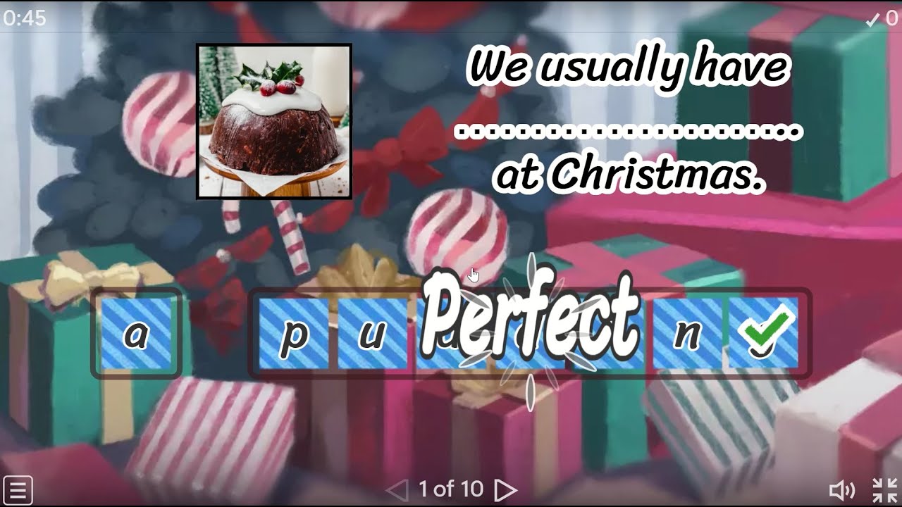 Game Tiếng Anh cho bé-Chủ đề Giáng Sinh-Fun game about Christmas-Reorder the letters