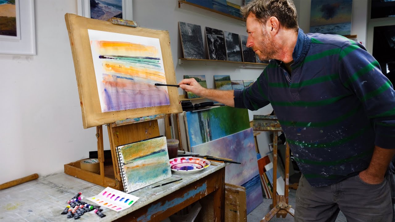 Trying out Paul Rubens watercolours | painting a sunset
