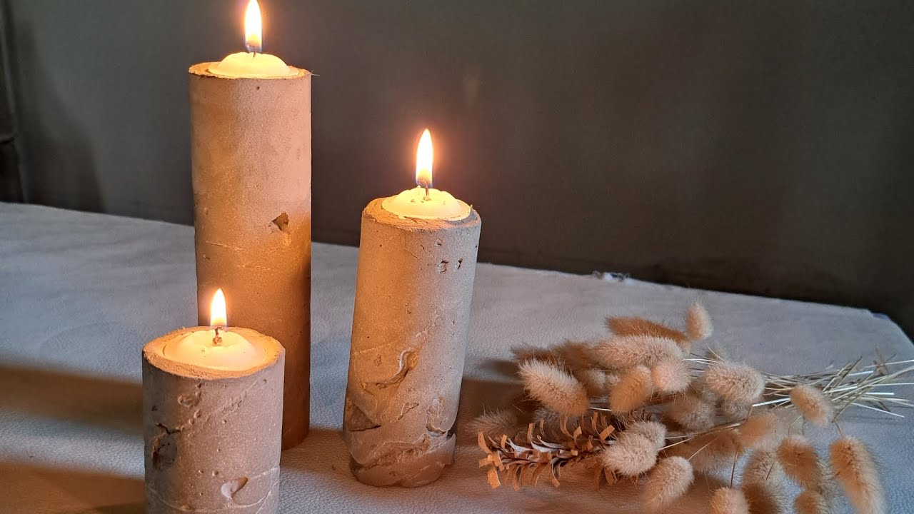Como hacer porta velas decorativas con cemento.Ideas para decorar.