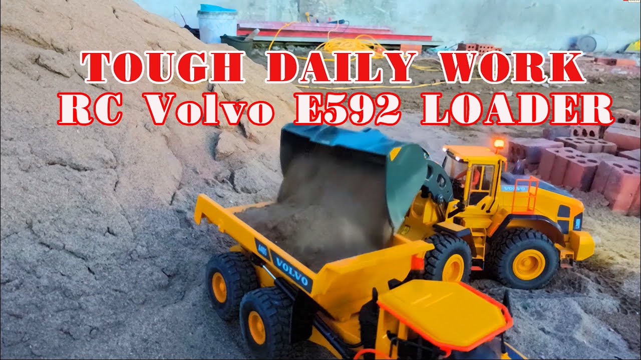 RC Volvo E592 Loader: REALISTIC Daily Operations & Site Challenges