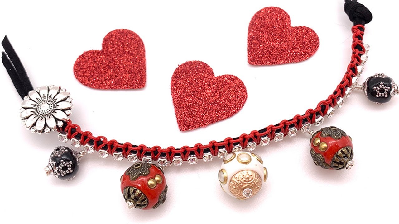 Macrame Jewelry Tutorial: Cup Chain & Leather Gal-entine’s Bracelet