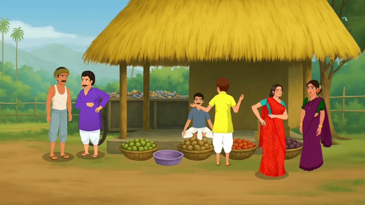 गरीब किसान रामू की किस्मत | Hindi cartoon | Moral cartoon story | Hindi kahani | Moral story video