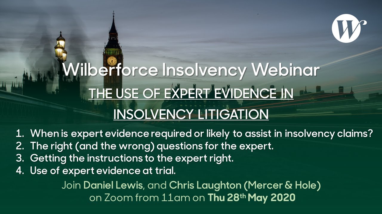 The Use of Expert Evidence in Insolvency Litigation