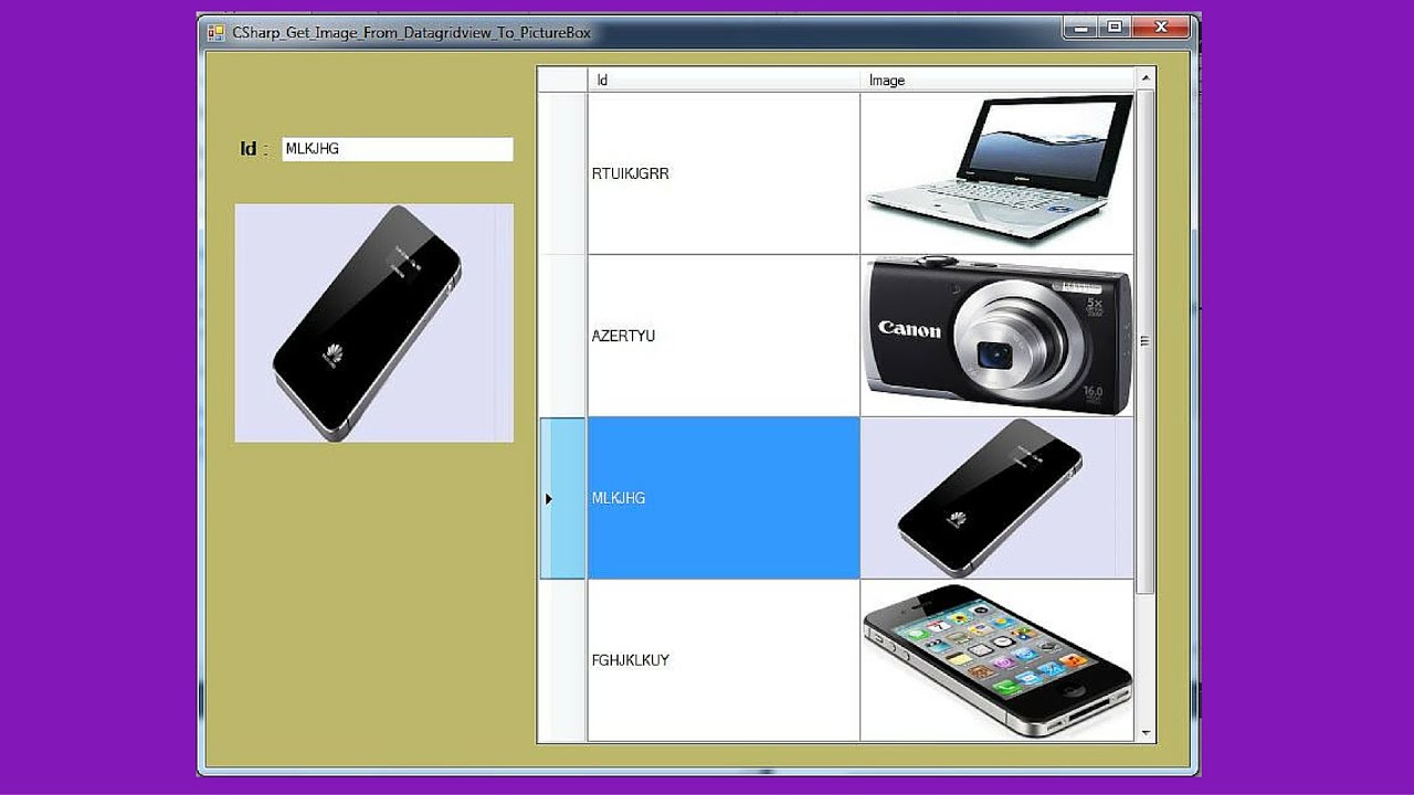 C# Tutorial - How To Get Image From DataGridView To PictureBox In C# [ With Source Code ]