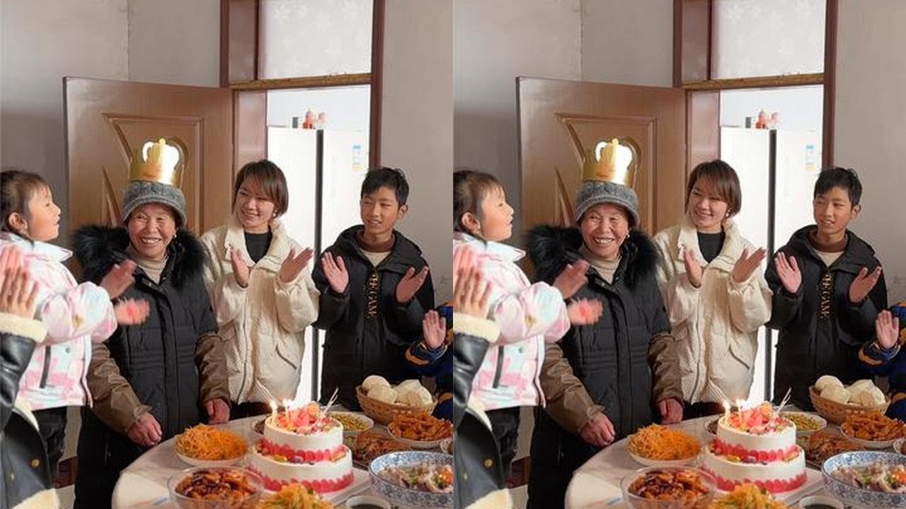 婆婆过生日，儿媳早起做一桌菜庆祝，一家人共同举杯送祝福  #生日快乐  #婆媳  #新农人计划2022