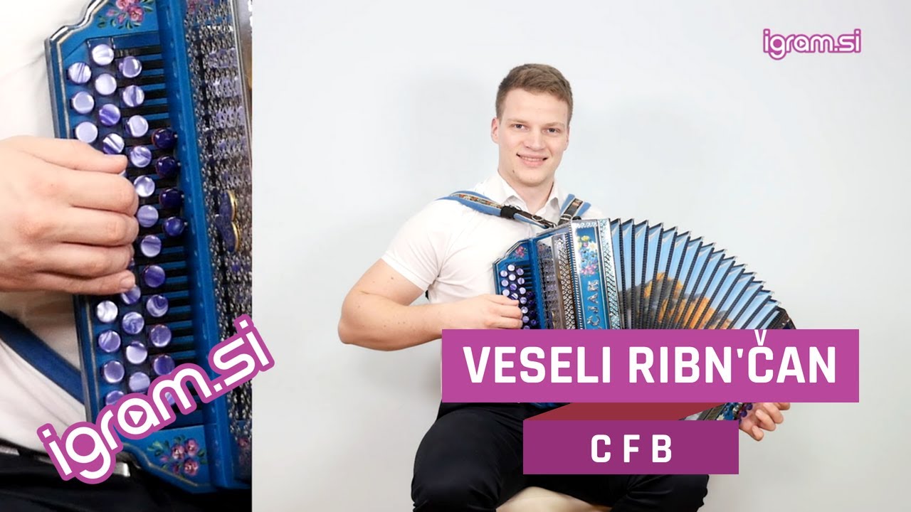 Celotna učna lekcija za skladbo VESELI RIBN'ČAN (C F B) | Diatonična harmonika