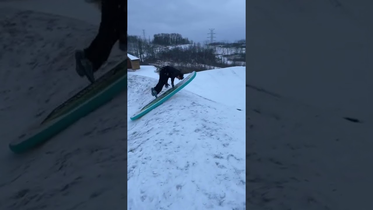 The best sled ever is a paddleboard!!