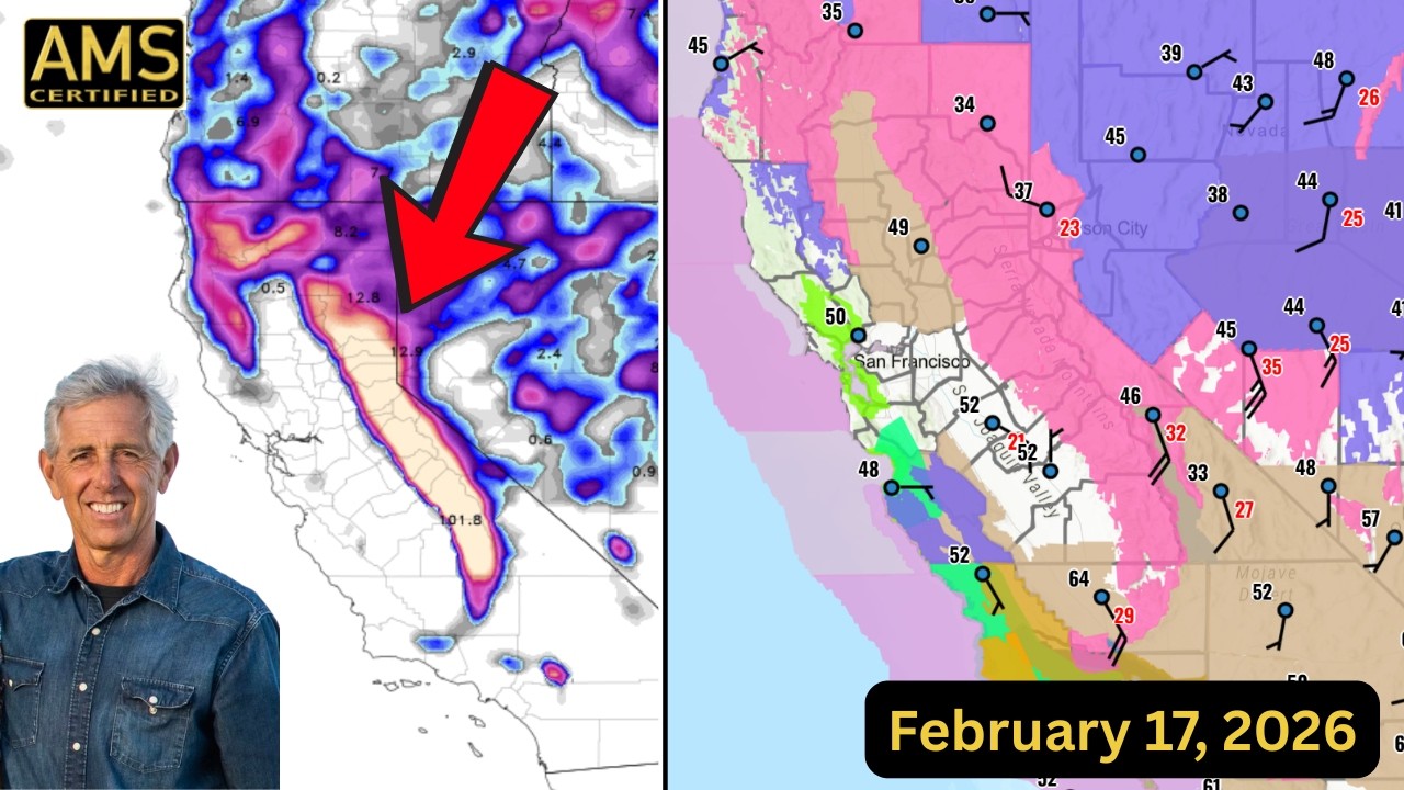 Blizzard Conditions in California Mountains | Heavy Rain & Strong Winds