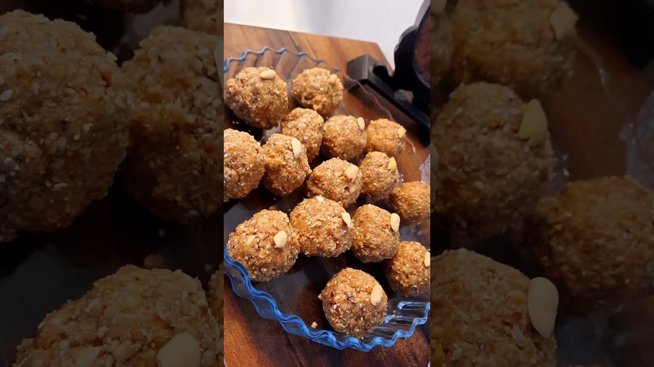 For sharp brain with calcium and vitamin E Dates, Seeds and Nuts Laddu