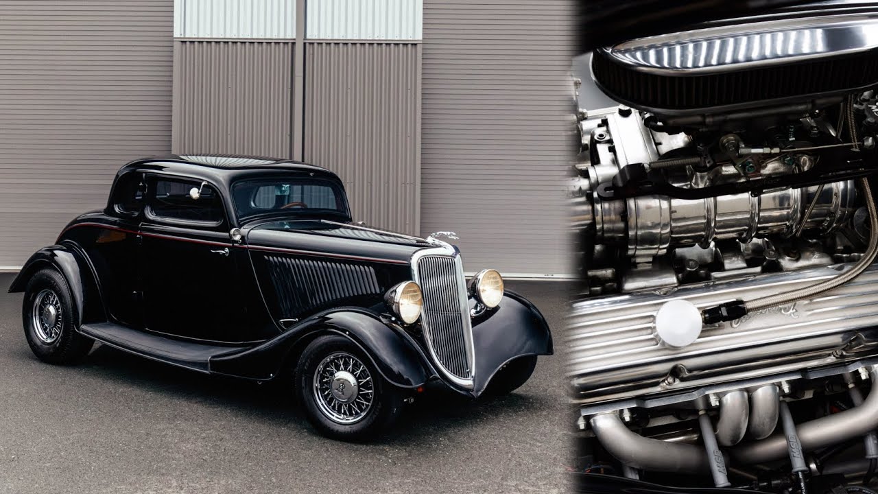 Supercharged 1934 Ford Coupe - Coldstart, Walk-Around, Drive 
