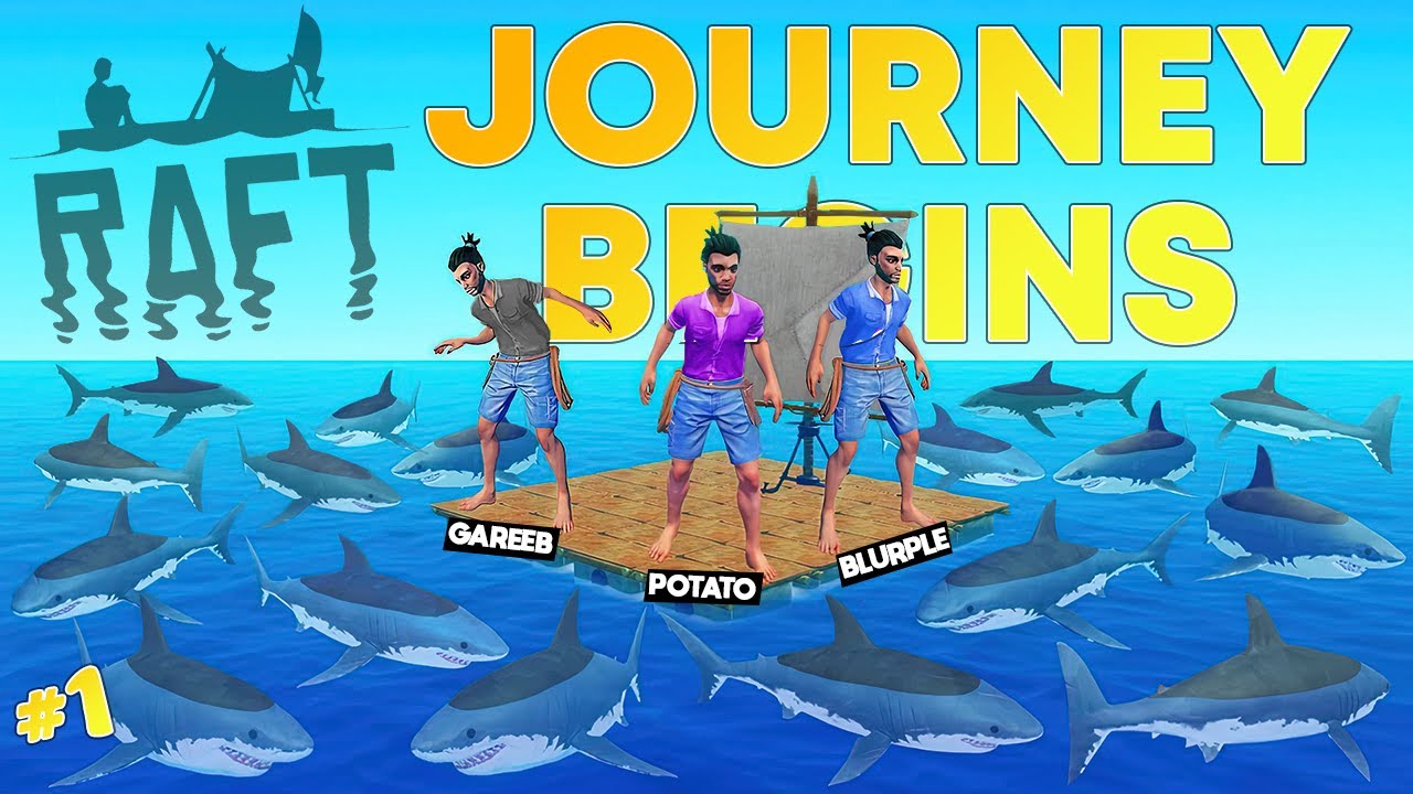 🟢 SURVIVING AMONG SHARKS | RAFT #1