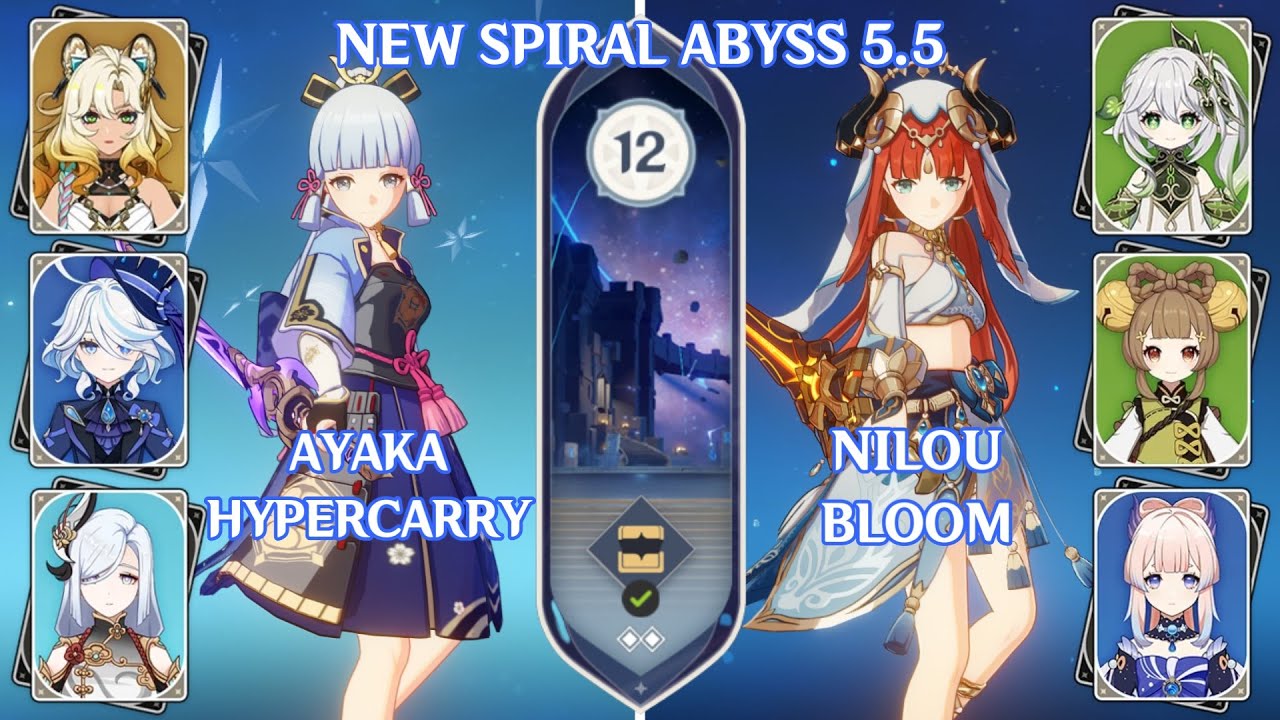 Ayaka Hypercarry (With C6 Shenhe) & Nilou Bloom | New Spiral Abyss 5.5 | Floor 12 - 9⭐