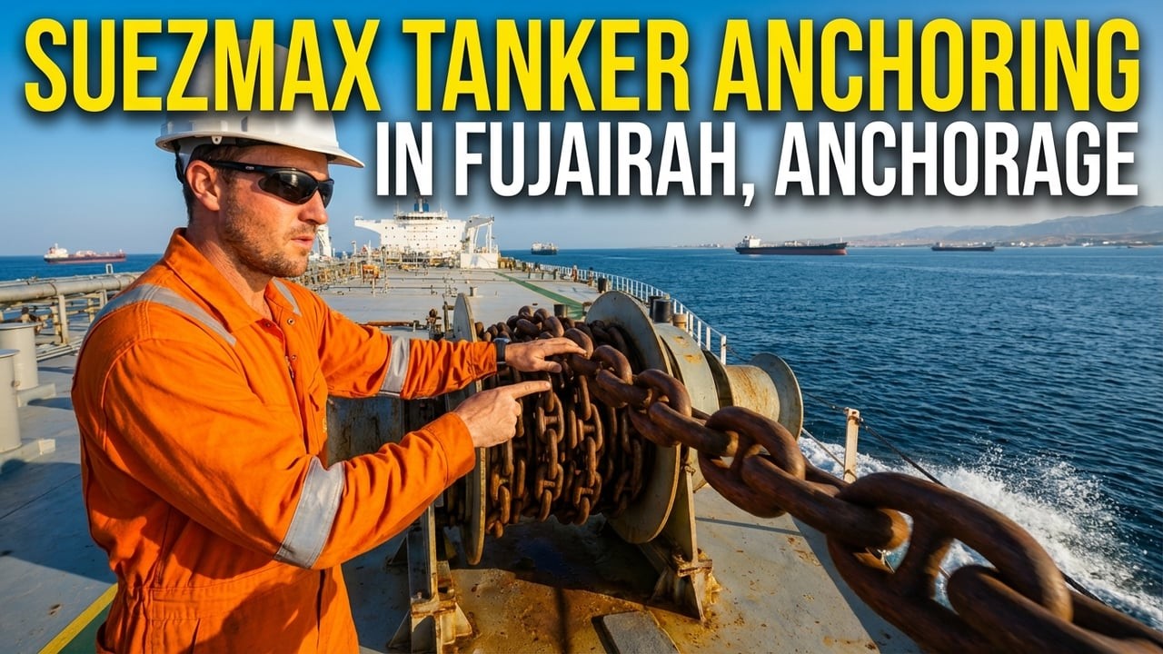 SUEZMAX TANKER ANCHORING AT FUJAIRAH,UAE