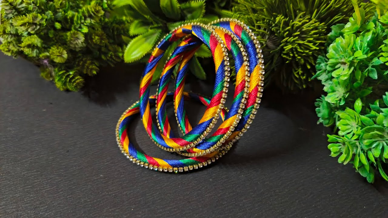 How to make multicolour silk thread bangels | silkthread bangels making | handmade jewellery  | DIY