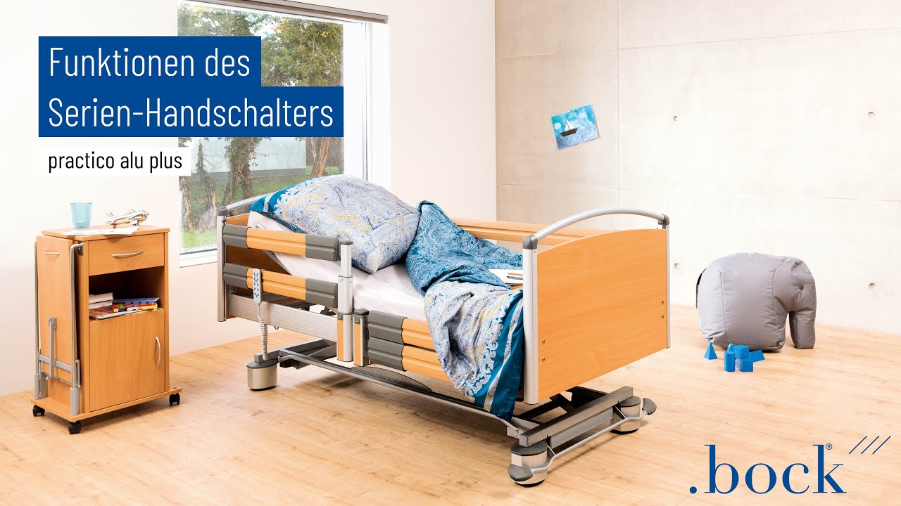 Pflegebett practico alu plus von bock - Die Funktionen des Serien-Handschalters