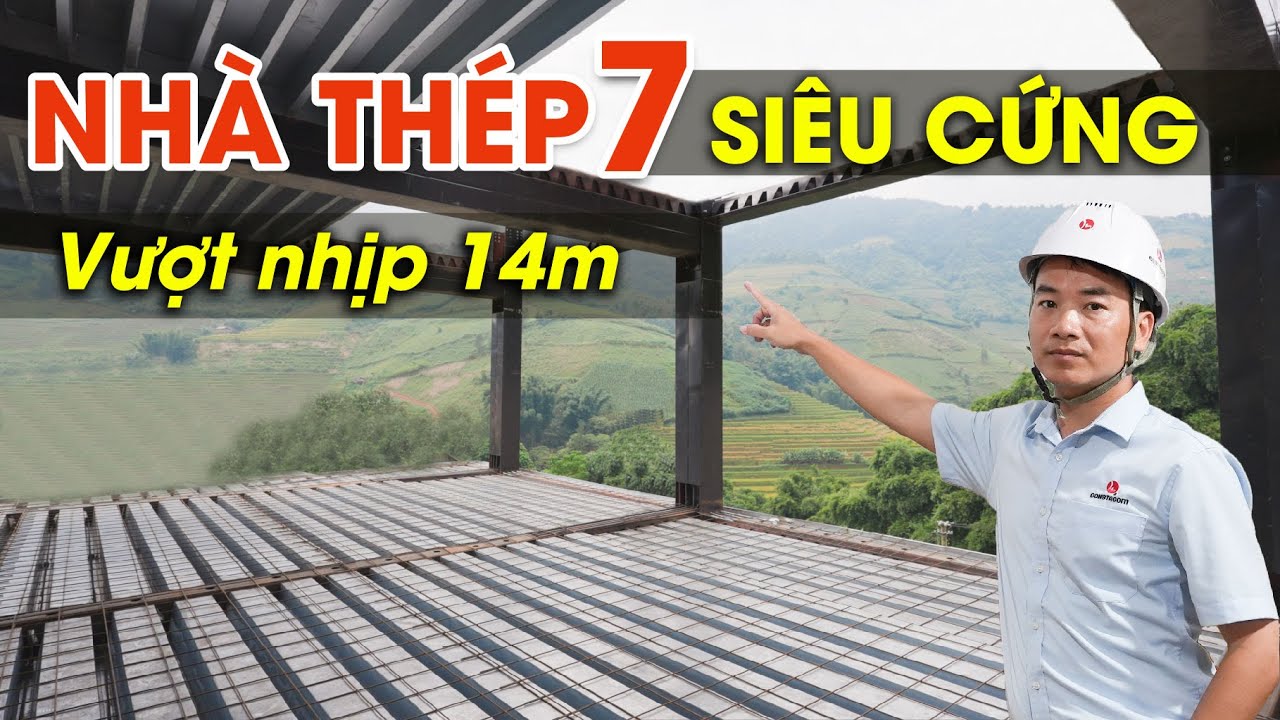Vượt nhịp 14m, Nhà khung thép thế hệ 7 NHỒI BÊ TÔNG siêu cứng!