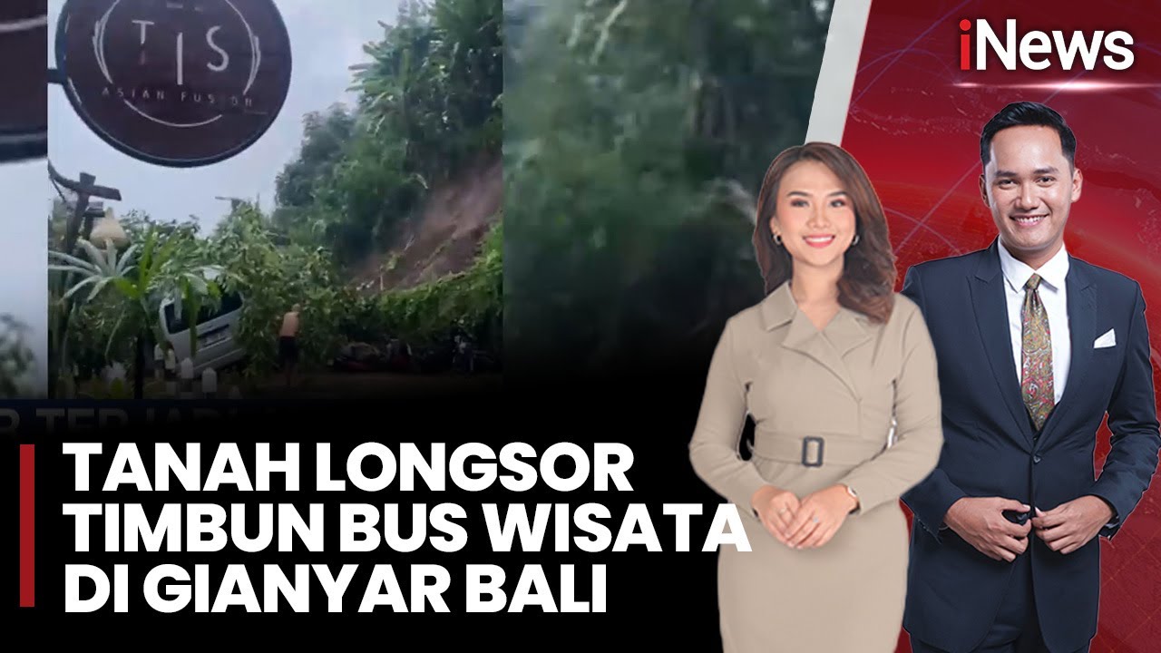 Hujan Deras Picu Longsor di Gianyar Bali, Bus Wisata Tertimbun |iNews Pagi (29/01)
