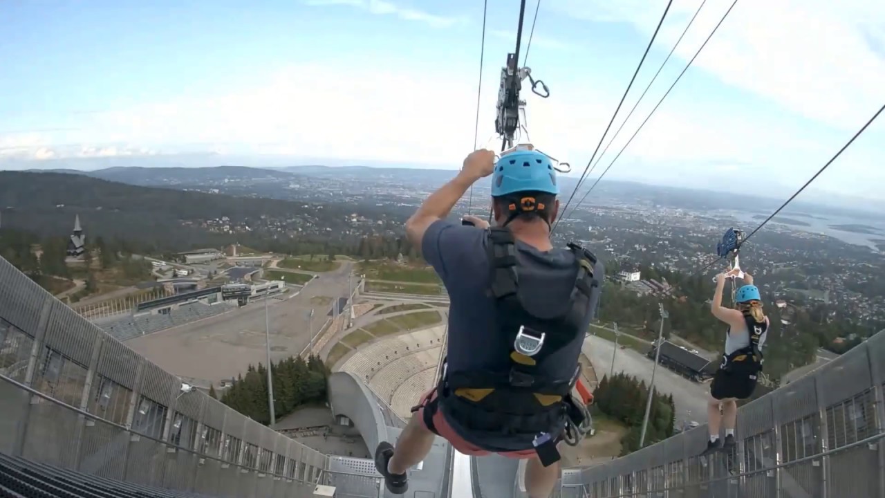 Oslo Holmenkollen ski jump zipline 2019